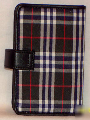 Franklin-covey blck & white plaid micro planner