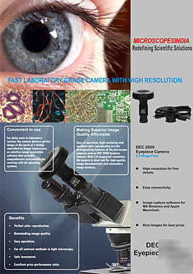 Inverted tissue microscope phase contrast 1.3MP camera