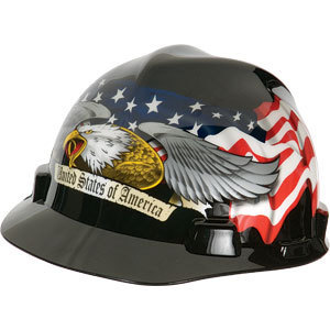 Msa v-gard american eagle hard hat ansi Z89.1 class e 