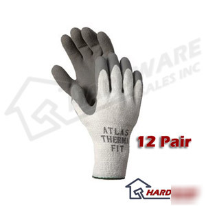 Atlas fit 451 gray thermal work gloves xl 12 pair
