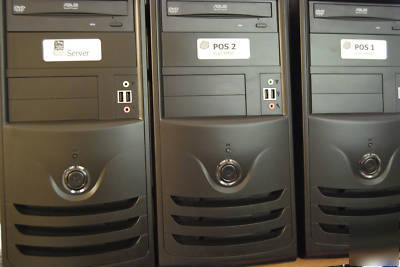2 station terminal complete asus pos system with server