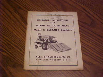 Allis-chalmers farm equipment operator's manuals lot 6