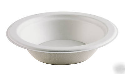 Compostable sugar cane bagasse 12 oz wide rim bowl