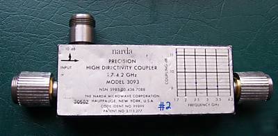 Narda 3093 precision directional coupler, 1.7 - 4.2 ghz