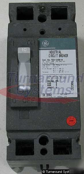 New ge TED124010WL circuit breaker, 10 amp, brand 