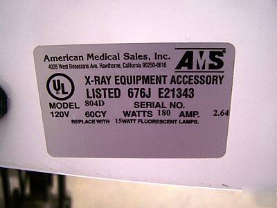 Ams vari vue x-ray equipment illuminator on wheels 804D