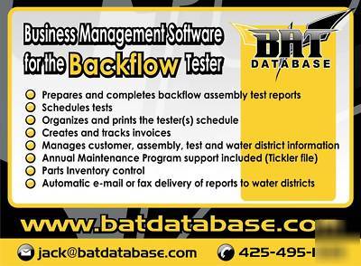 Backflow management software for the backflow tester