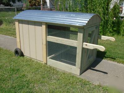 Chicken coop with run--3' x 6'-- portable tractor style