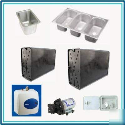 Concession trailer small sinks and water system package