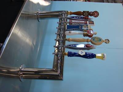 Glastender four door keg cooler w/ eight tap heads, ec 