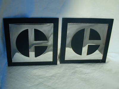 2 chrome metal caterpillar corporate symbols