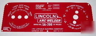 New lincoln welders sa-200-163 red face plate m-10926 