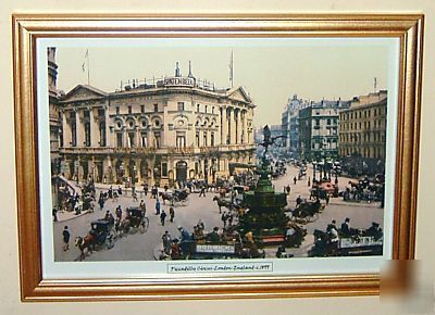 Piccadilly circus london framed old victorian picture 