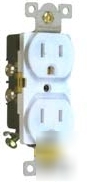 15A 125V industrial grade duplex receptacle plug, white