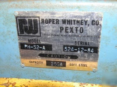 Pexto 16 gage ph-52-a power shear machine sheet metal