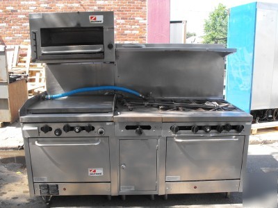 Southbend griddle oven 6 burner w/ salamander broiler