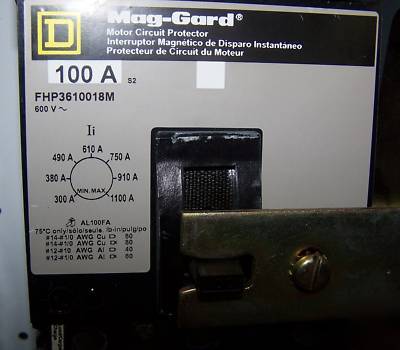 Square d MOD4 size 3 motor control bucket 100 a breaker