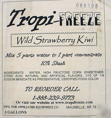 Strawberry kiwi slush frozen drink mix 3 gallons