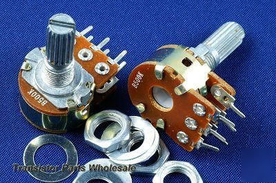 Pkg 9, 500K potentiometer pots