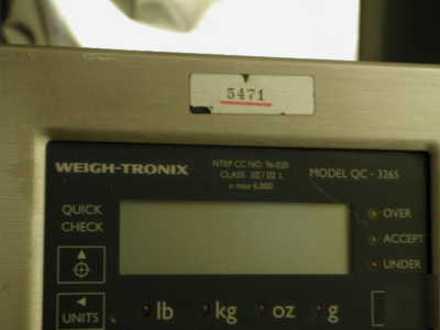 Weigh-tronix qc-3265, 12 lb x .005 lb, 6X.002 kg, lcd