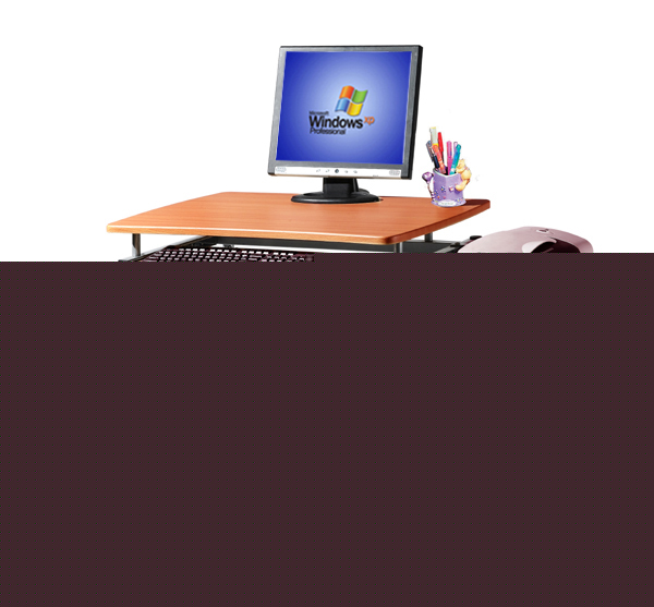 Ergonomic compact computer desk workstation cherry $250