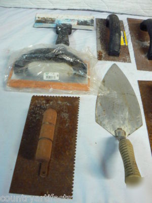 29 piece lot masonry+concrete+cement+drywall tools 