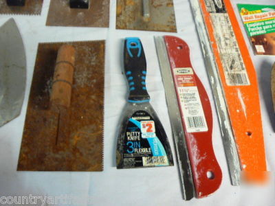 29 piece lot masonry+concrete+cement+drywall tools 