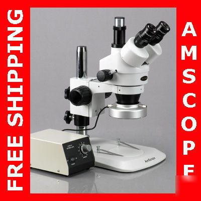 7X-45X trinocular stereo microscope + aluminum 80-led
