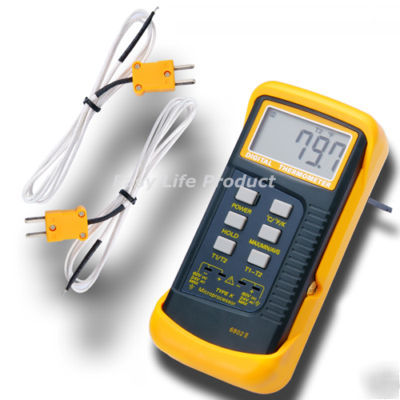 Digital thermometer w/ 2 k-type thermocouples sensor bp