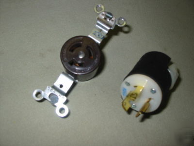 Locking receptical&plug set, 15A-250V, nema 