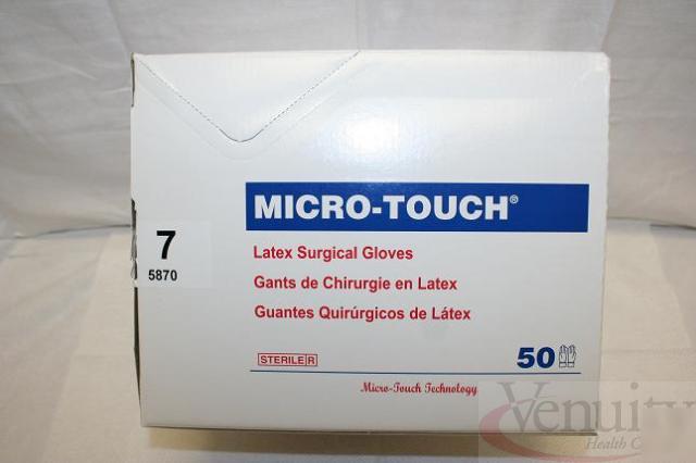 Micro-touch 5870 sz 7 latx surgical gloves lot/50 pairs