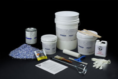 Garage floor epoxy paint kit with topcoat 600 sq ft