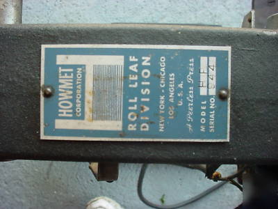 Hot stamp gold foil howmet hp model large 10 press