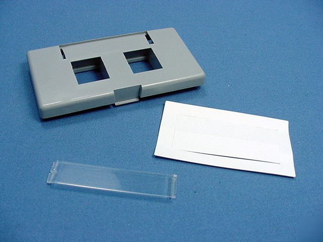 Leviton gray 2-port quickport jack cubicle wallplate