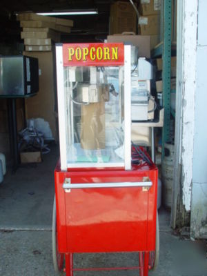 Paragon tp-6 popcorn machine with matching cart