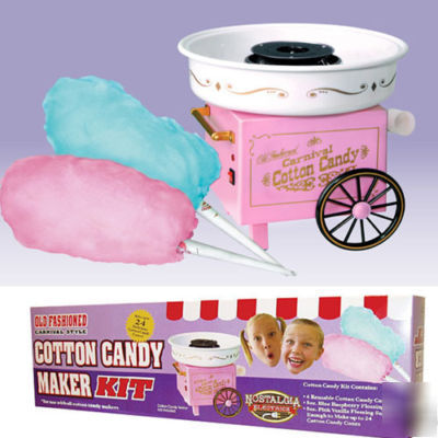 Vintage old fashioned cotton candy maker w/ refill kit