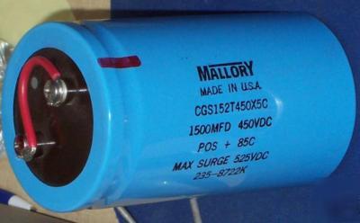 450V 1500UF mfd 1500 microfarads mallory CGS152T450X5C 
