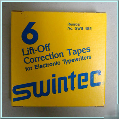 6 swintec typewriter lift-off correction tape sws 485 