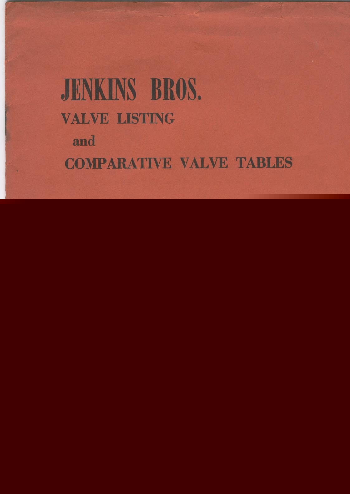 Jenkins valve listing comparative table guide comp 1953