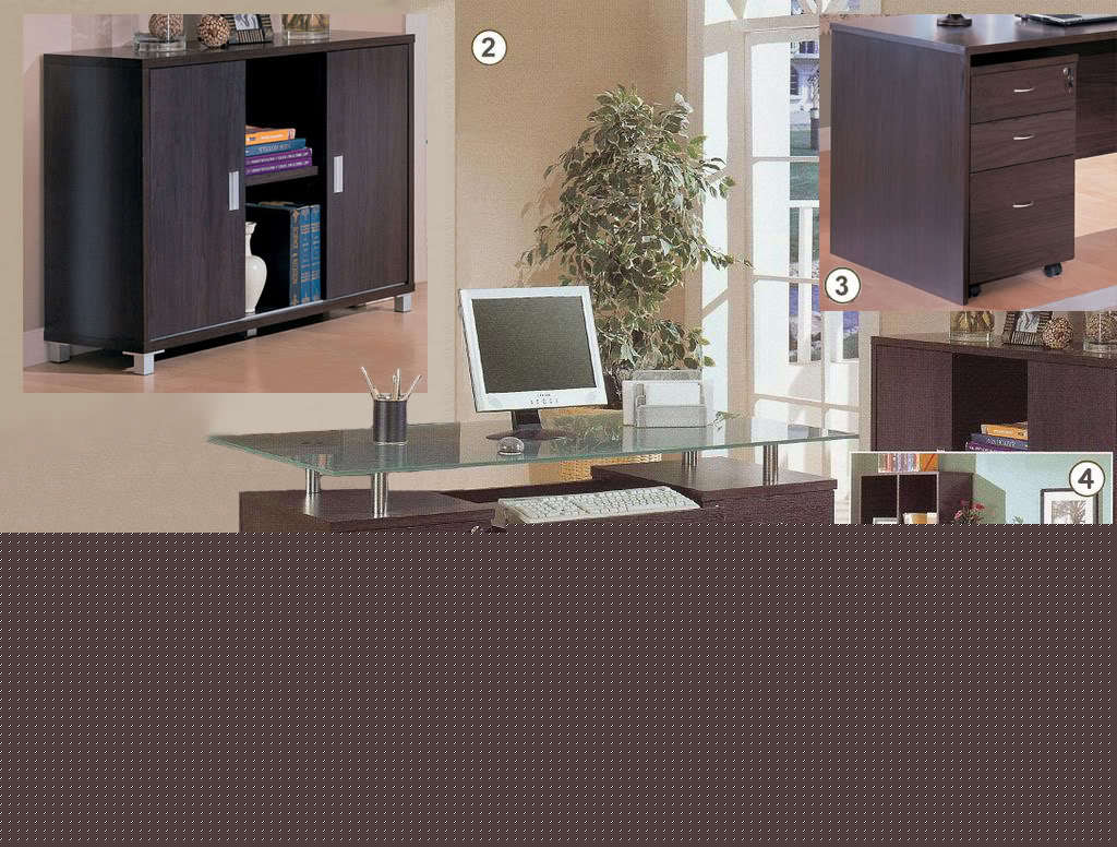 New 4 pc home office desk credenza cube bookcase file 