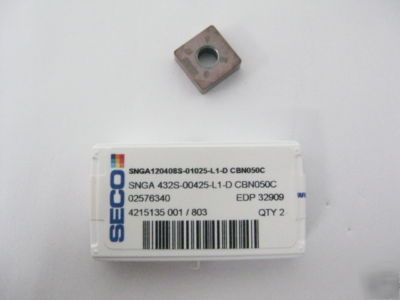 New seco snga 432 CBNO5OC carbide inserts qty:2 (BN81)