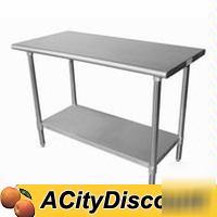 Wt-P3084 30 x 84 all stainless work table w/ undershelf