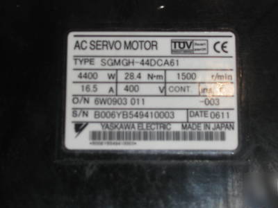 Yaskawa servo motor # sgmgh-44DCA61 sigma 2 sgmgh