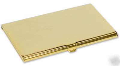 Engraved personalised business card holder gold