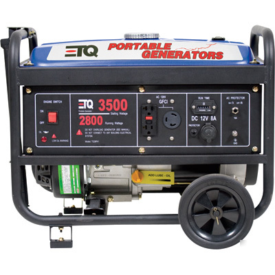Etq portable generator 3500 surge watts, 2800 watts