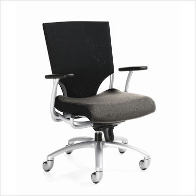 Global total office ride mesh high back chair in pewter