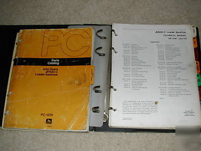 John deere JD500-c b'hoe loader parts, technical manual