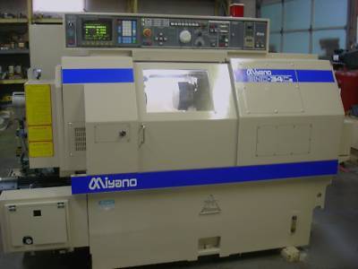 Miyano cnc lathe bnd-34C2 with fmb turbo 5-42 barfeed