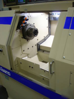 Miyano cnc lathe bnd-34C2 with fmb turbo 5-42 barfeed