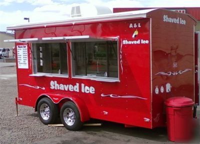 2009 sno pro shaved ice concession trailer - red
